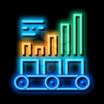 detailed graph statistics neon light sign vector. Glowing bright icon detailed graph statistics sign. transparent symbol illustration