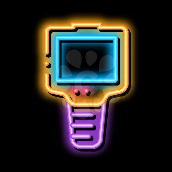 ammeter neon light sign vector. Glowing bright icon ammeter sign. transparent symbol illustration