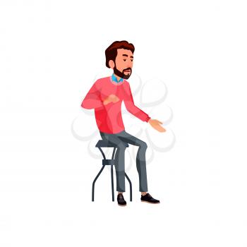 man speaking boring history in dining room cartoon vector. man speaking boring history in dining room character. isolated flat cartoon illustration