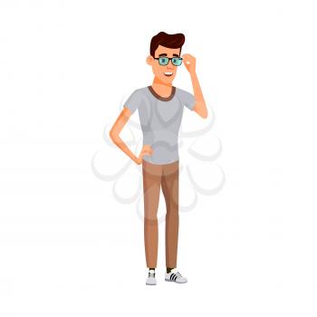 smart young man speaking with lecturer on courses cartoon vector. smart young man speaking with lecturer on courses character. isolated flat cartoon illustration