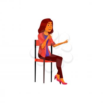 tired young woman sitting on lecture cartoon vector. tired young woman sitting on lecture character. isolated flat cartoon illustration