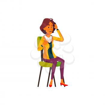 illness latin woman at doctor cabinet cartoon vector. illness latin woman at doctor cabinet character. isolated flat cartoon illustration