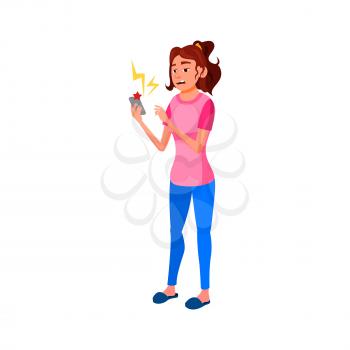 cute young woman boring from phone conversation cartoon vector. cute young woman boring from phone conversation character. isolated flat cartoon illustration