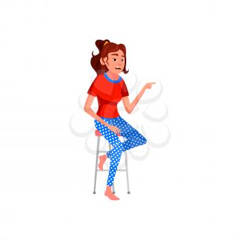 sad woman pointing at ex-boyfriend in bar cartoon vector. sad woman pointing at ex-boyfriend in bar character. isolated flat cartoon illustration