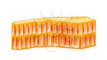 honey honeycomb. hexagon comb. organic food. orange natural sweet liquid. yellow bee product. 3d realistic vector