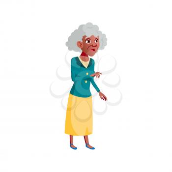 shocked grandmother looking at grandkids on danger playground carousel cartoon vector. shocked grandmother looking at grandkids on danger playground carousel character. isolated flat cartoon illustration