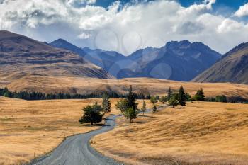 Road alongside Lake Tekapo