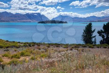 Scenic view of colourful Lake Tekapo