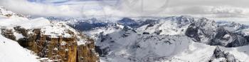 View from Sass Pordoi in the Upper Part of Val di Fassa