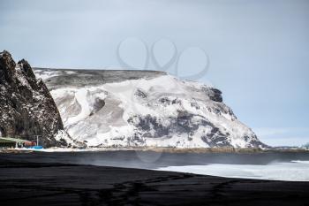 Reynisfjara Volcanic Beach in Winter