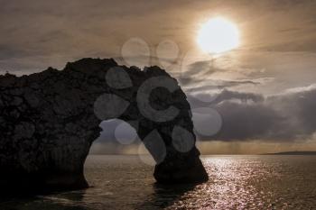 View of Durdle Door on the Isle of Purbeck near Lulworth Cove in Dorset