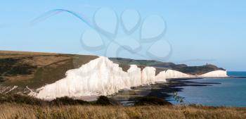 Red Arrows display over the Seven Sisters