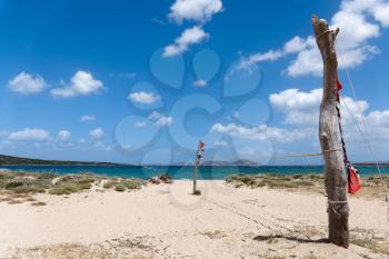 Beach Volleyball Net at Porto Liscia in Sardinia