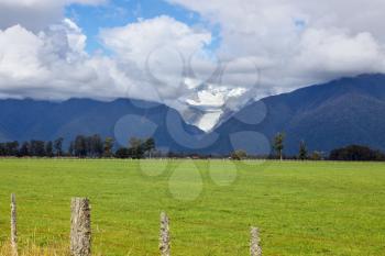 Scenic view of Fox Glacier in New Zealand