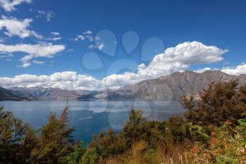 Scenic view of Lake Hawea in New Zealand