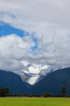 Scenic view of Fox Glacier in New Zealand