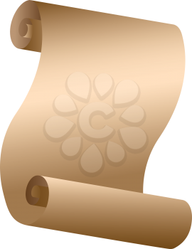 Illustration of old paper scroll on white background
