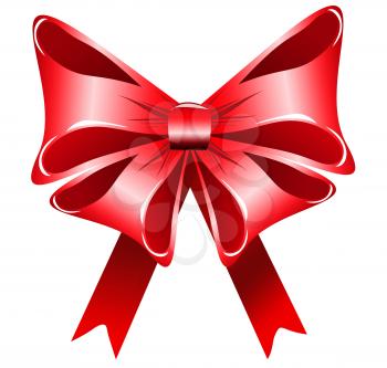 Red bow and ribbon isolated on white
