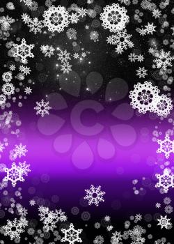 Winter illustration with decorative snowflakes, abstract background.