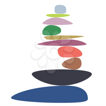 Abstract minimalistic illustration of colorful balance stones design.