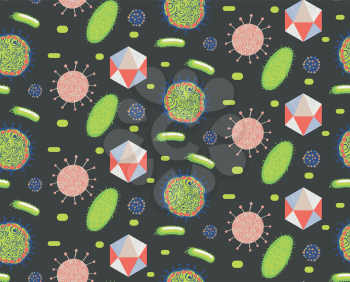 Abstract viruses, microbes and bacteria cells design.