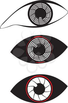 Simple flat eye of a cyborg abstract illustration.