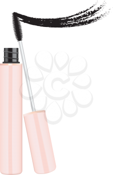 Beauty products rose gold mascara tube and brush set.