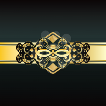 Decorative background with gold ribbon, can be used as greeting card, invitation and more.