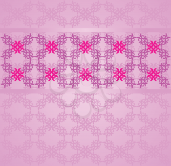 Illustration of abstract vintage pink floral lace texture background.