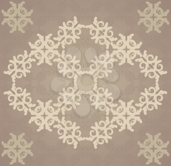 Illustration of abstract vintarge brown floral pattern texture background.
