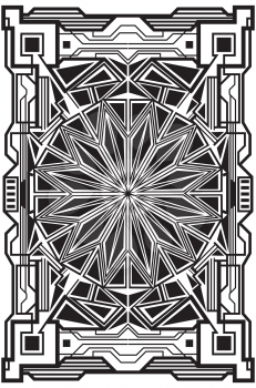 Decorative retro frame made of geometric elements, black and white art deco style.