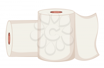 Toilet paper roll simple illustration on white background.