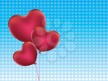 Romantic red balloons in a shape of a heart.