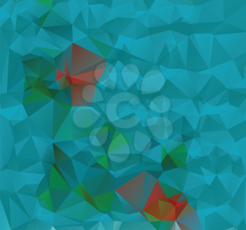 Geometric background of blue color made of triangles.