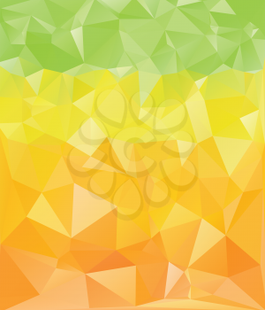 Modern polygonal background of green, yellow and orange colors.