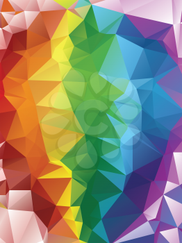 Abstract rainbow geometric background with triangular polygons.