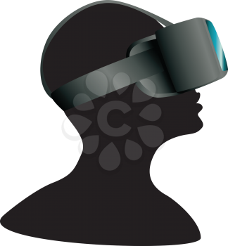 Modern gadget 3d VR glasses design illustration.