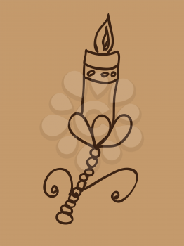 Illustration of an abstract hand drawn candle.