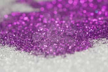 Decorative glitter silver and purple as abstract background