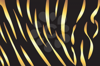 Abstract golden tiger stripes, exotic animal skin design background.