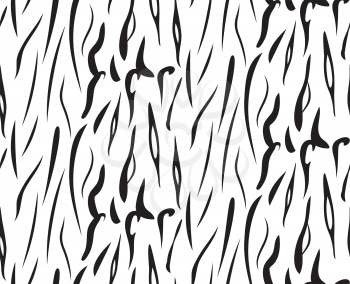 Abstract black tiger stripes, exotic animal skin pattern design background.