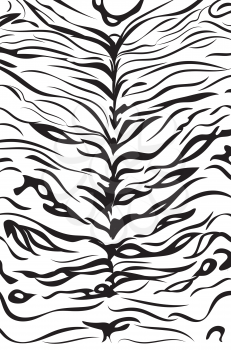 Abstract black tiger stripes, exotic animal fur design background.