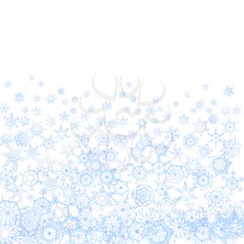 Frozen pattern with snowflakes on white background