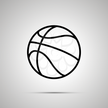 Basketball ball simple black icon with shadow