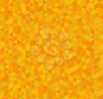Bright orange and yellow triangles, abstract seamless pattern