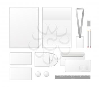 Corporate identity template design. Business set stationery isolated on white background