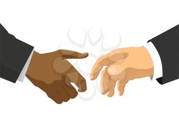 Handshake flat illustration for business and finance concept on white