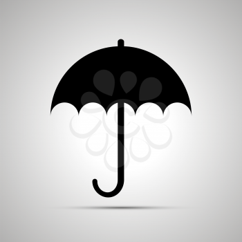 Umbrella simple black flat icon with shadow