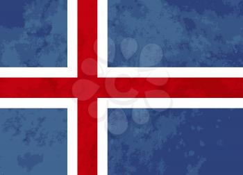True proportions Iceland flag with grunge texture