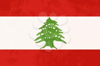 True proportions Lebanon flag with grunge texture